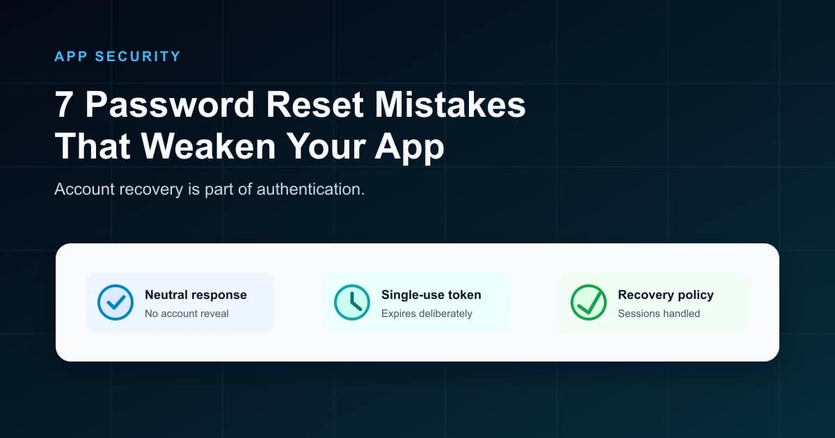 7 Password Reset Mistakes That Quietly Weaken Your App