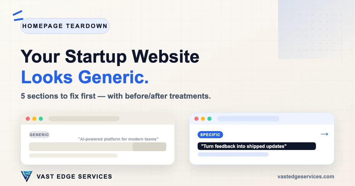 Your Startup Website Looks Generic: 5 Sections to Fix First